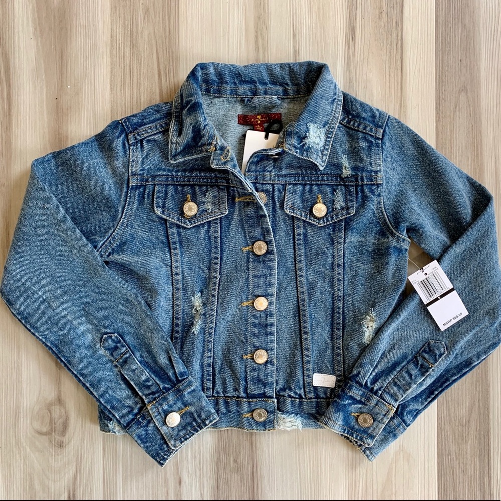NWT 7 For All Mankind Kids Denim Jacket Size Small